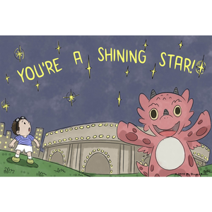 You're a Shining Star Art Print (Dragon Affirmations For Kids)