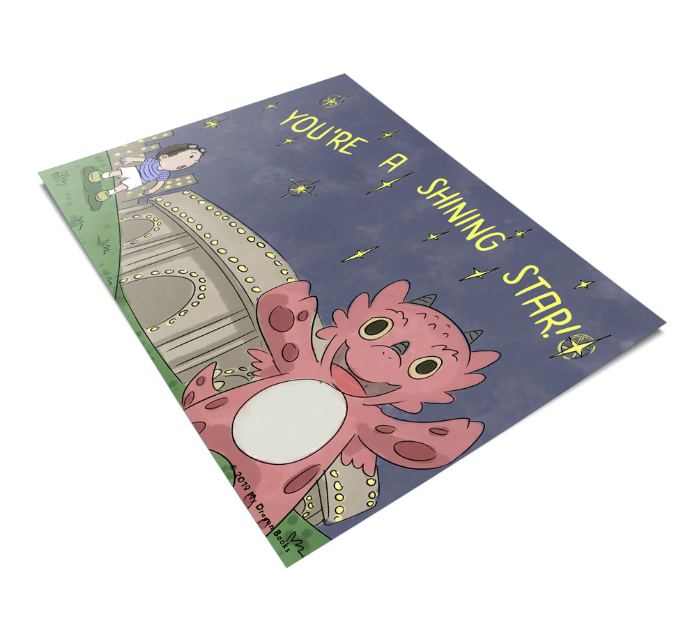 You're a Shining Star Art Print (Dragon Affirmations For Kids)