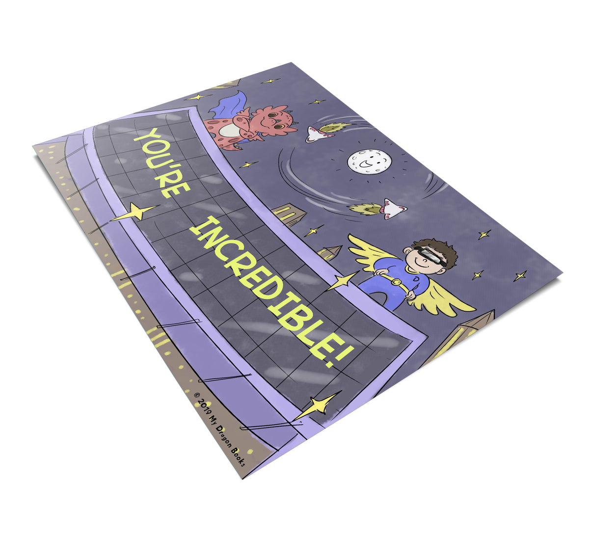 You're Incredible Art Print (Dragon Affirmations For Kids)