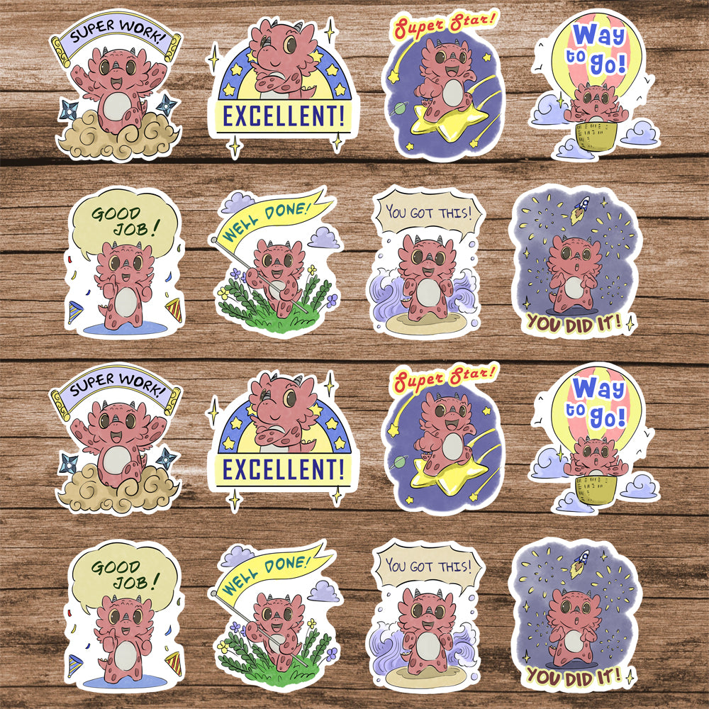 2'' Affirmation Stickers - Diggory Doo - My Dragon Books