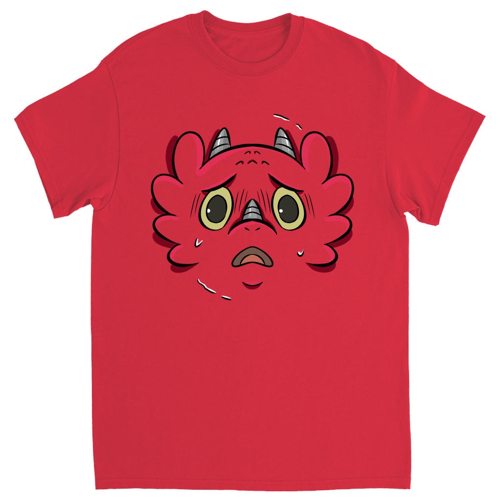 Scared Dragon - Emotion T-Shirt - Red (Adult Sizes)