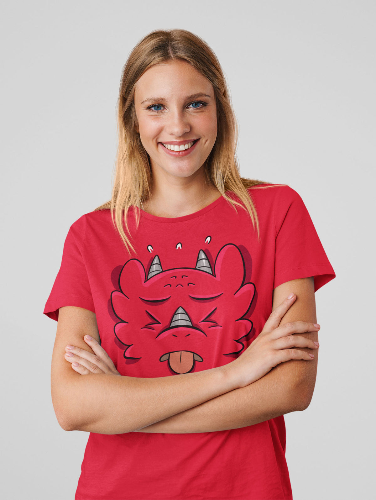 Disgusted Dragon - Emotion T-Shirt - Red (Adult Sizes)
