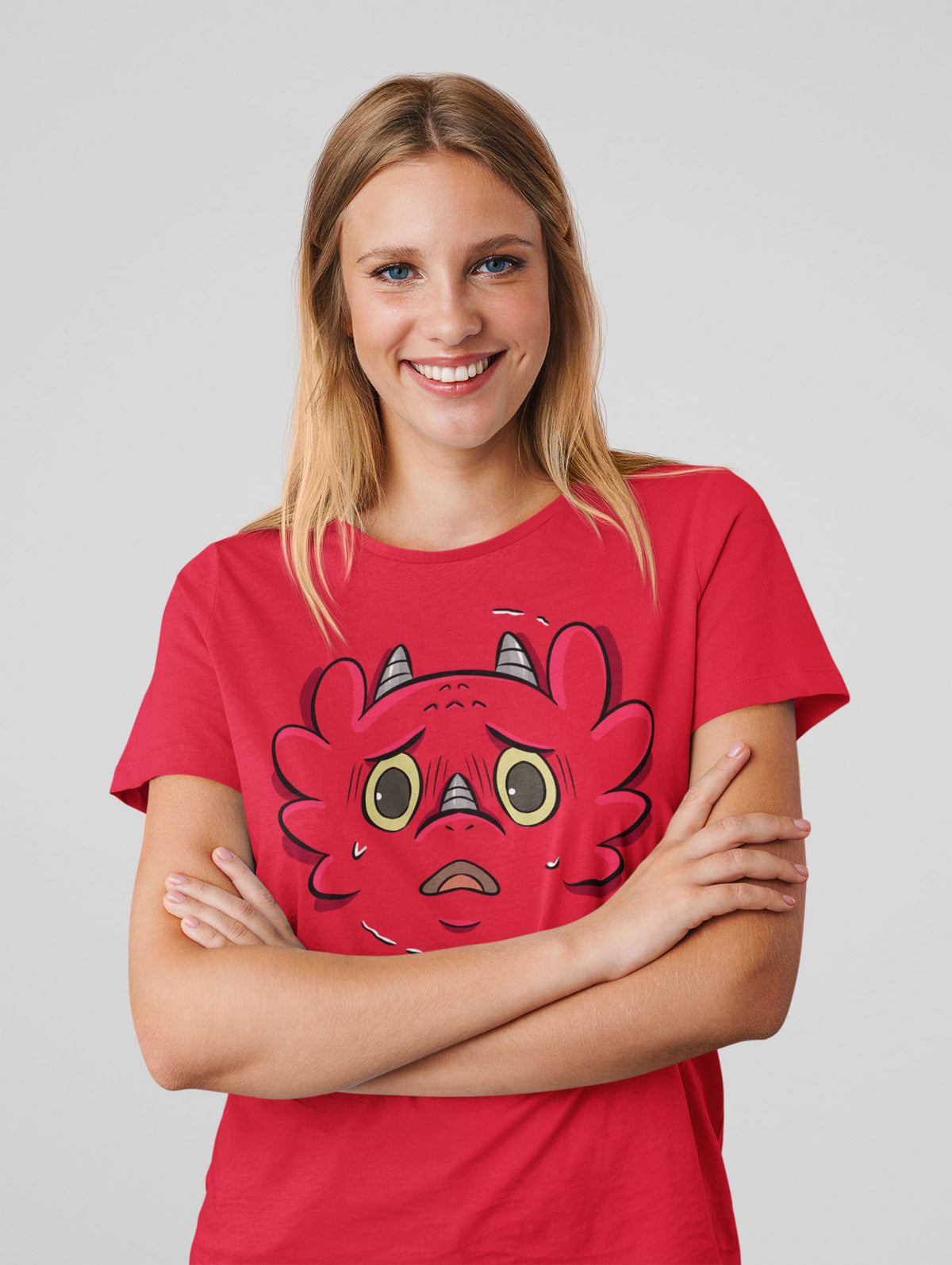 Scared Dragon - Emotion T-Shirt - Red (Adult Sizes)