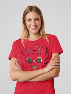 Surprised Dragon - Emotion T-Shirt - Red (Adult Sizes)