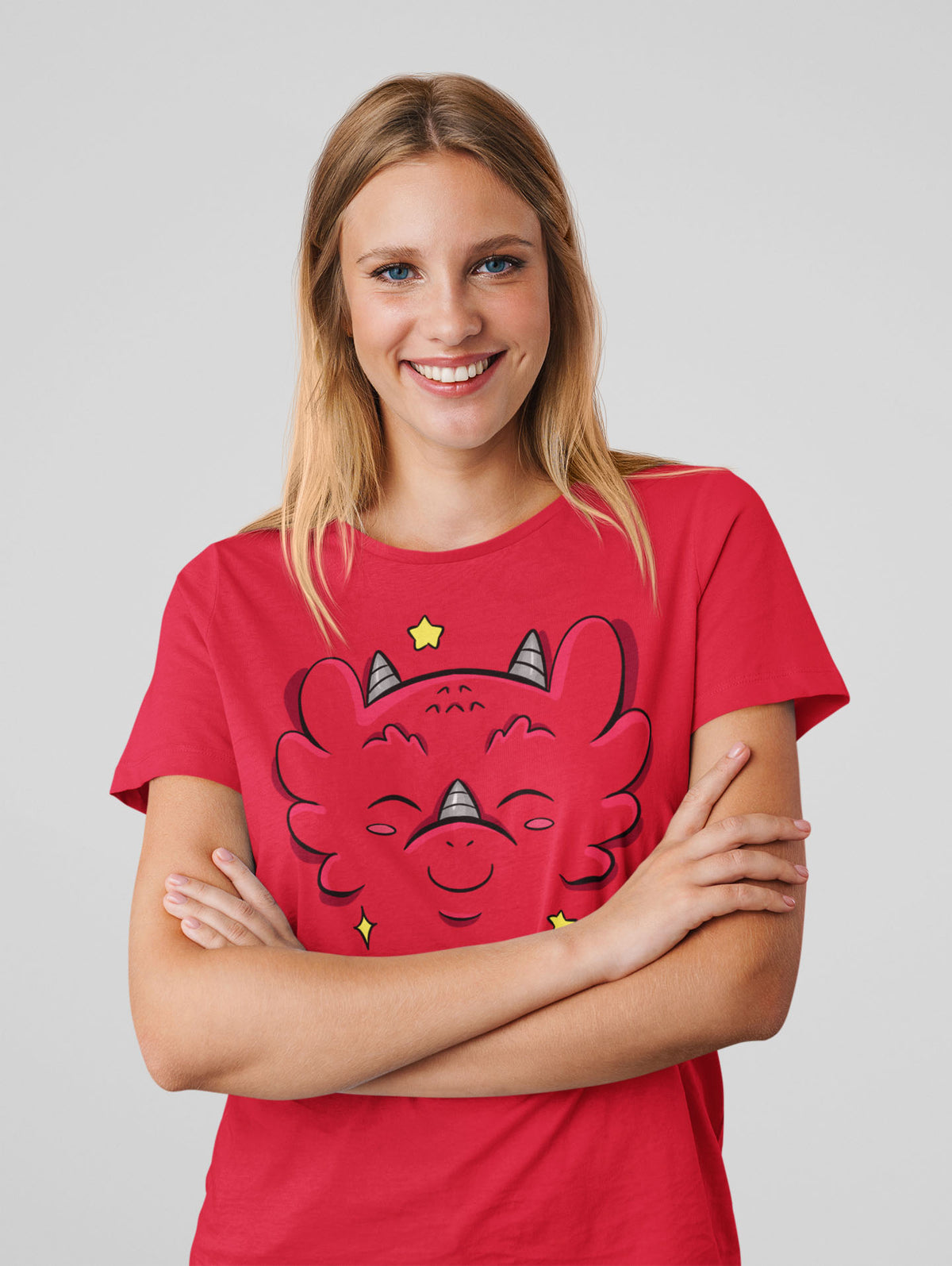 Happy Dragon - Emotion T-Shirt - Red (Adult Sizes)