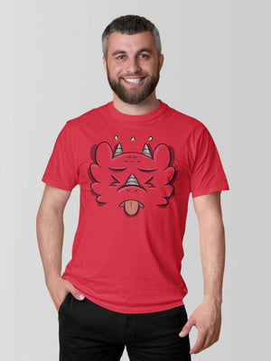 Disgusted Dragon - Emotion T-Shirt - Red (Adult Sizes)