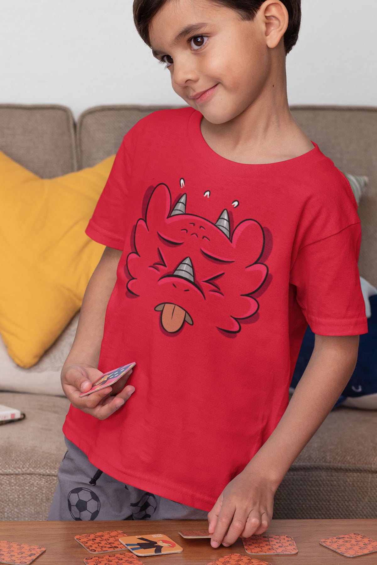 Disgusted Dragon - Emotion T-Shirts - Red (Youth Sizes)