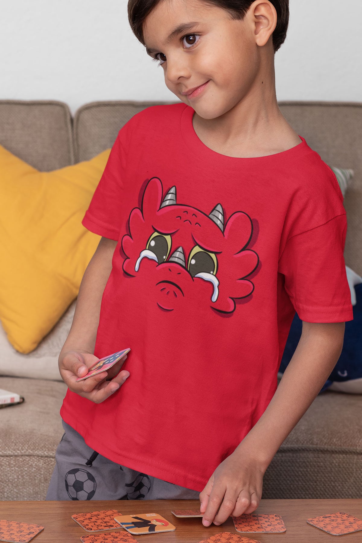 Sad Dragon - Emotion T-Shirts - Red (Youth Sizes)