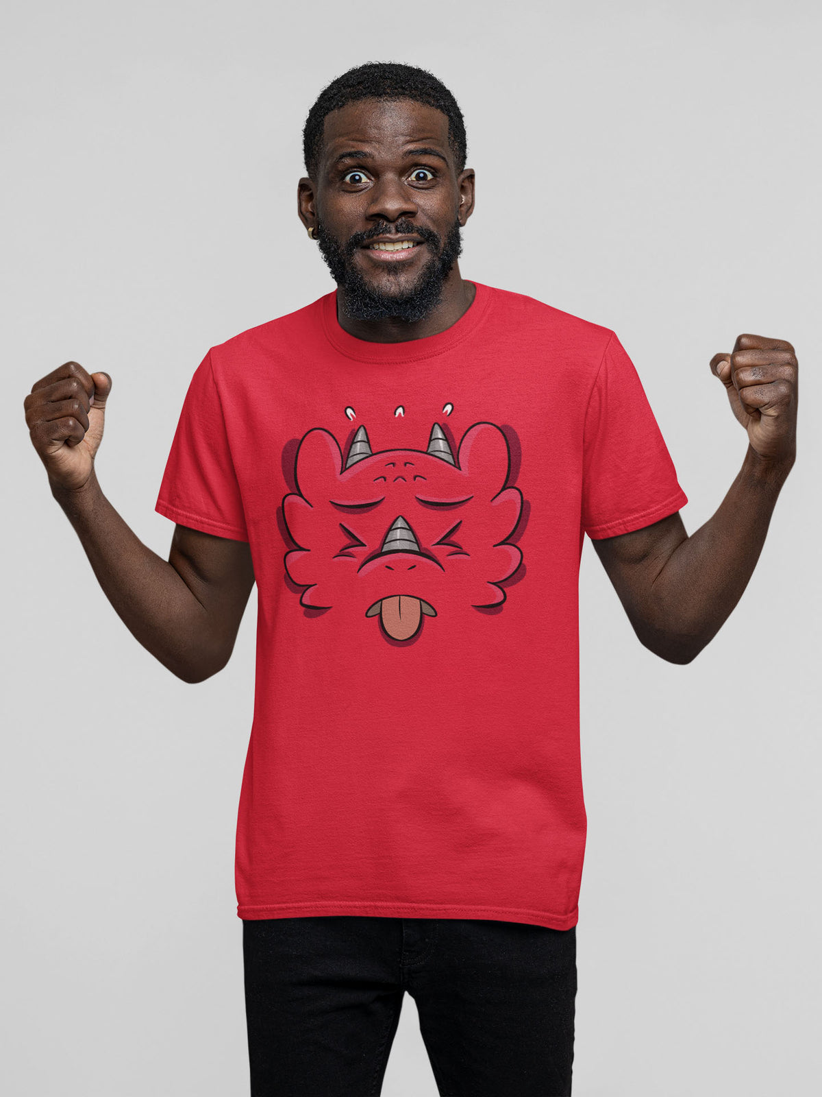 Disgusted Dragon - Emotion T-Shirt - Red (Adult Sizes)