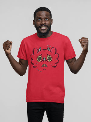 Scared Dragon - Emotion T-Shirt - Red (Adult Sizes)